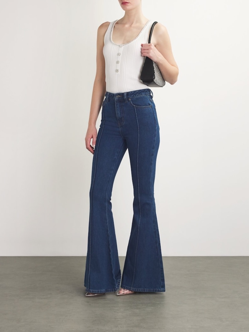Self-Portrait Denim Kick Flare Jeans -  High-Rise